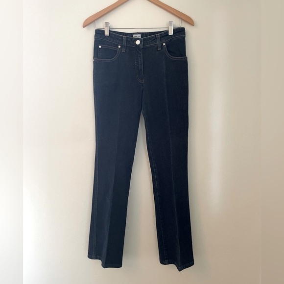 Armani Collezioni Women’s Straight Leg Boot Cut Jeans Size 4 Dark Wash Pleated - Picture 1 of 10